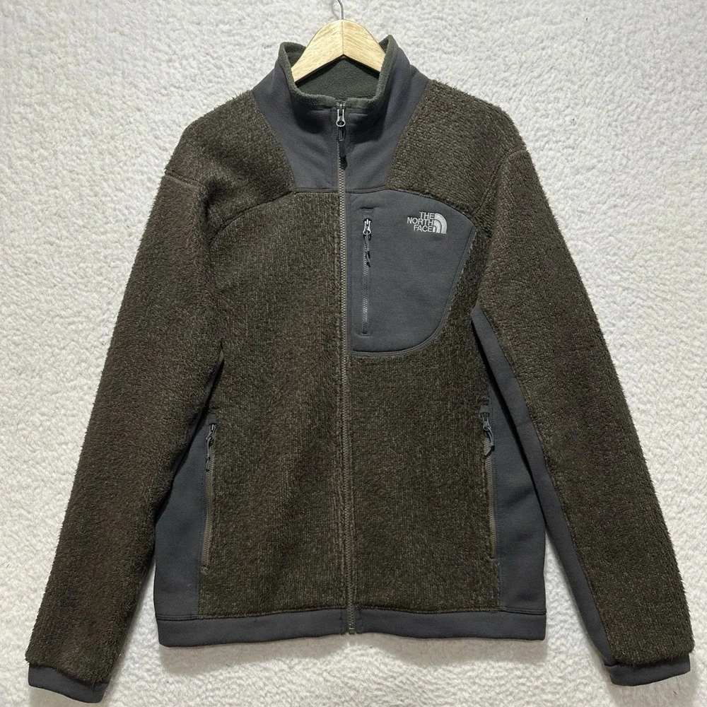 North Face Men's Sz M Authentic Grizzly‎ Hybrid Full Zip Fleece Polartec Jacket
